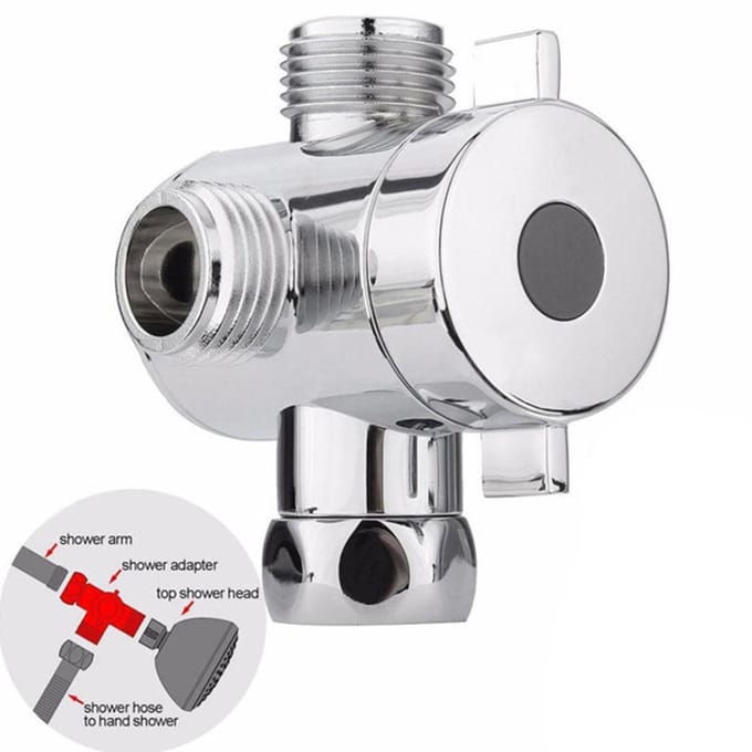 3-weg douche-omstelkraanmontage G1/2 handdouche-arm omstelling splitter gepolijst chroom Type 1