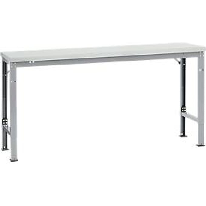 Manuflex AU7081.9006 Werk achtergrond tafel universele speciale met melamine schijf, bxdxh = 1750 x 800 x 722-1022 mm Aluminium-zilver