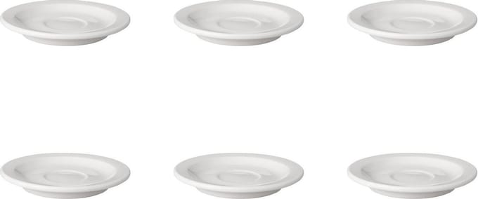 Mammoet - Schotel - Smalle rand - Budgetline - 14 cm - Wit - Porselein - 6 stuks