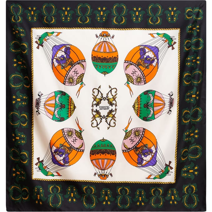 Essentiel Antwerp Printed Scarf Sjaals Zwart Kontact