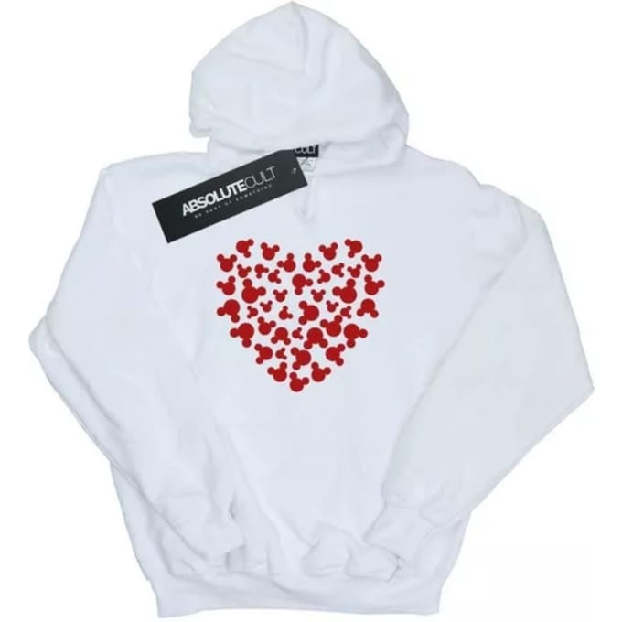 Disney Meisjes Mickey Mouse Hart Silhouet Hoodie (Wit)
