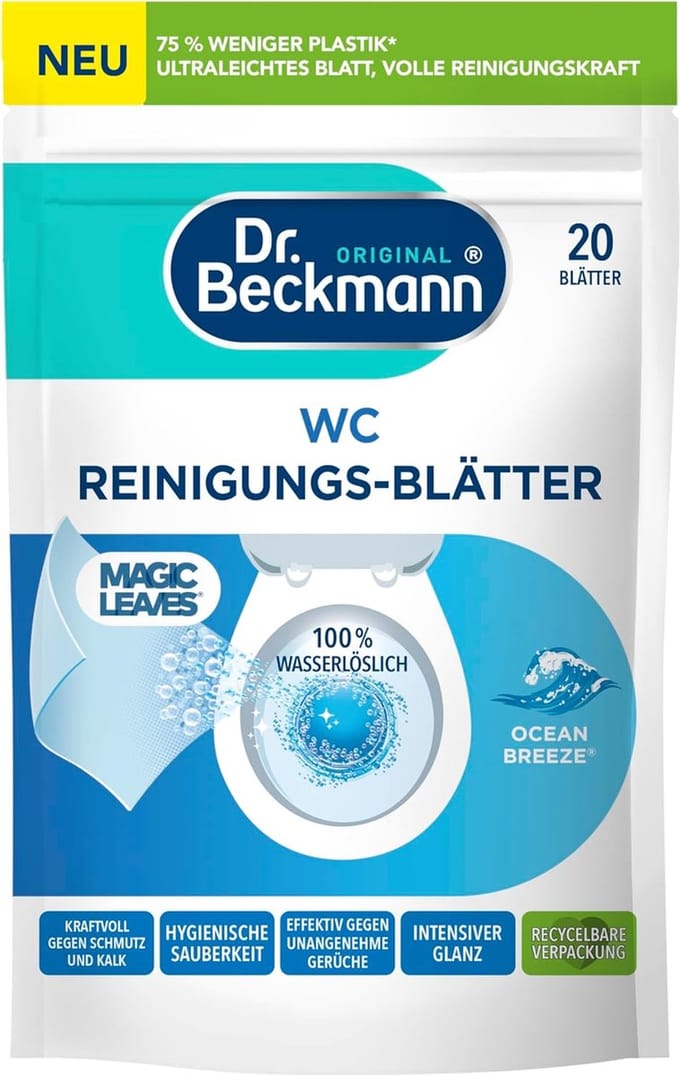 Dr. Beckmann Toilet-reinigingsbladen Ocean Breeze, 20 vellen