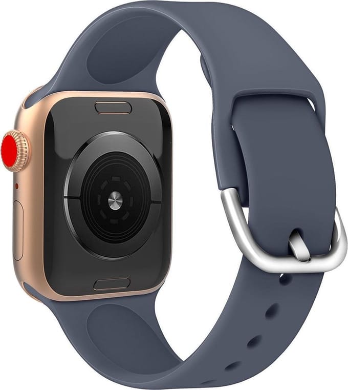 Smartwatch bandje - Apple Watch 38mm 40mm - donkergrijs siliconen