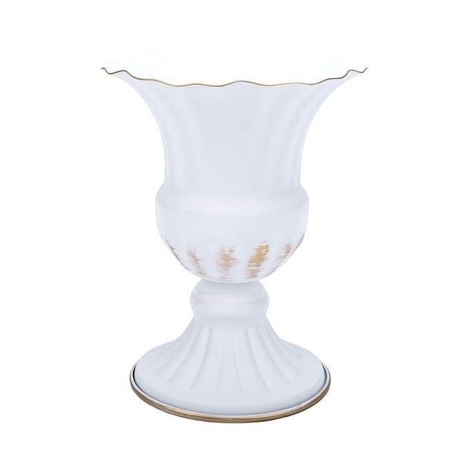 Vase à Fleurs Vintage en Fer Base Stable Compact Polyvalent Vase à Fleurs Commémoratif pour Usage Extérieur 16W6106AI-1