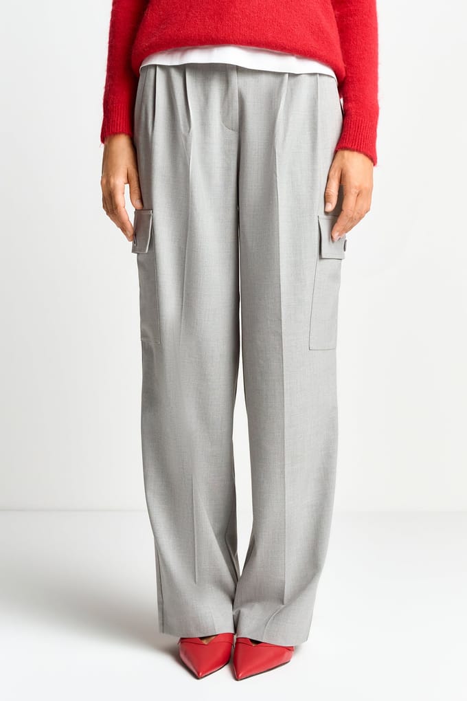 Rich & Royal Cargo Pants With Pleat Pebble Grey Taglia: 42 | Pantaloni cargo Outlet | Donna | Grigio