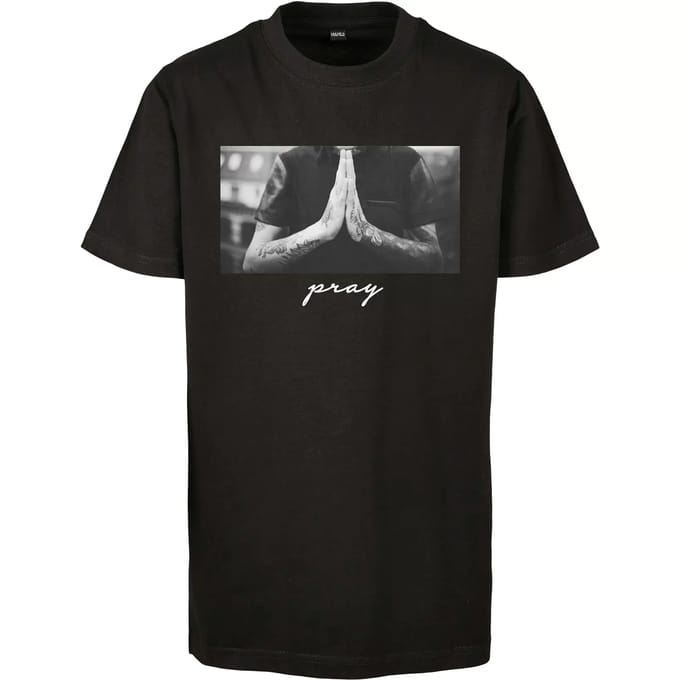 Urban Classics - Pray Kinder T-shirt - Kids 146/152 - Zwart