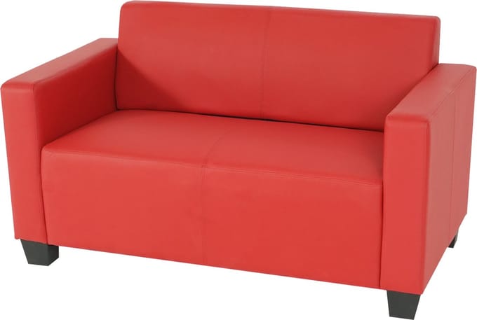 2-zits bank Lyon loungebank kunstleer ~ rood