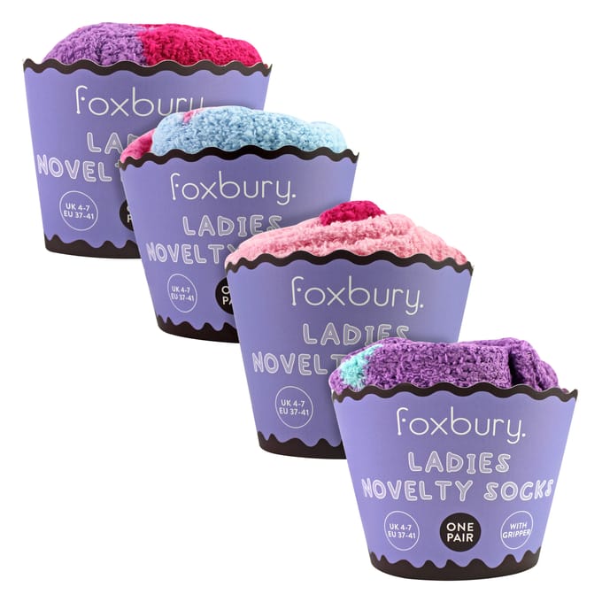 4-Pack Dames Grappige Taart Sokken | Zachte Fluffy Novelty Antislip Cadeausokken