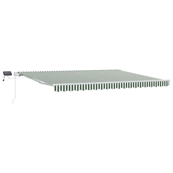 vidaXL - Uitschuifbare - luifel - Groen - en - Wit - 450 - × - 350 - cm