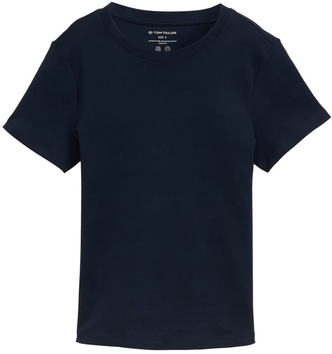 Tom Tailor - T-shirt met ronde halslijn - Maat XL - sky captain blue