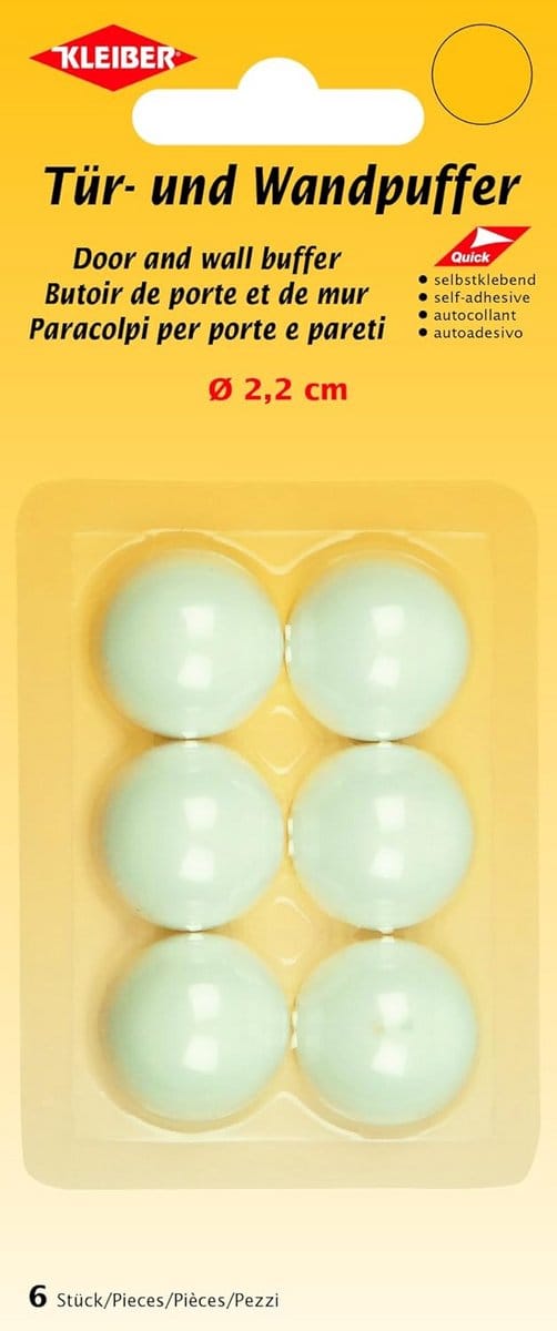 Zelfklevende Deurstopper en Wandbeschermer Wit - Set van 6