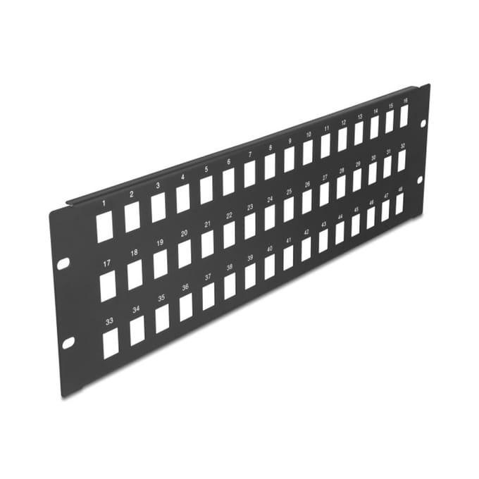 Delock 19 inch patch panel | voor 48 Keystone modules | 3U | zwart