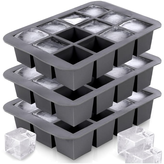 Ijsblokjesvorm Silicone 19,5x14x4 cm 3 stuks - Ijsblokjes