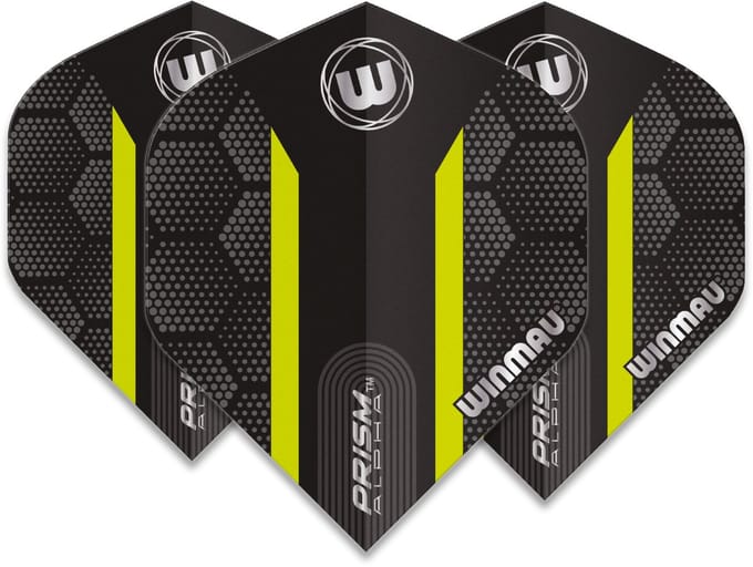 Winmau Prism Alpha Extra Thick Black & Green Stripe - Dart Flights