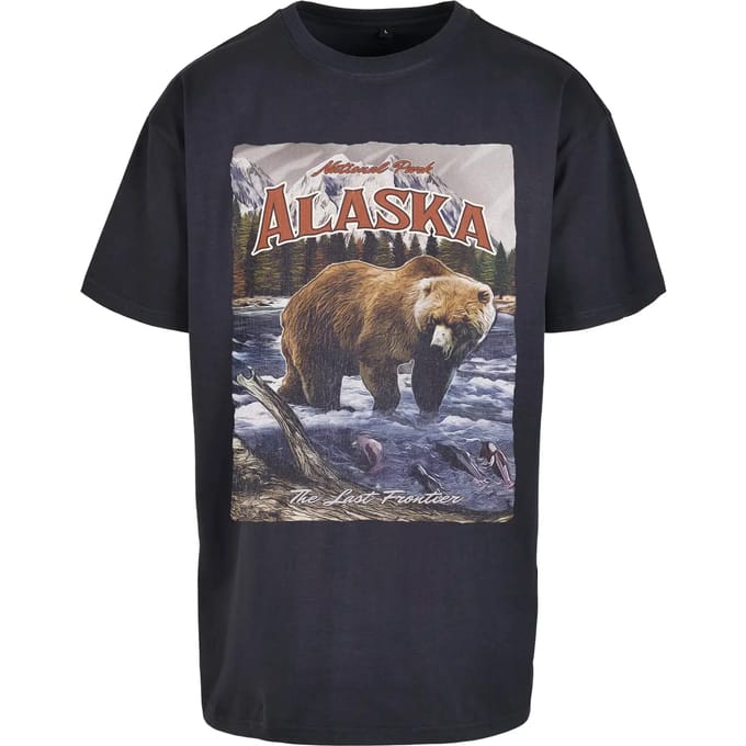 Mister Tee - Alaska Vintage Oversize Heren T-shirt - S - Blauw