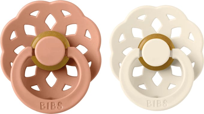 Bibs Boheme - Fopspeen - Maat 1 - Peach & Ivory - 2 stuks - 0-6 mnd