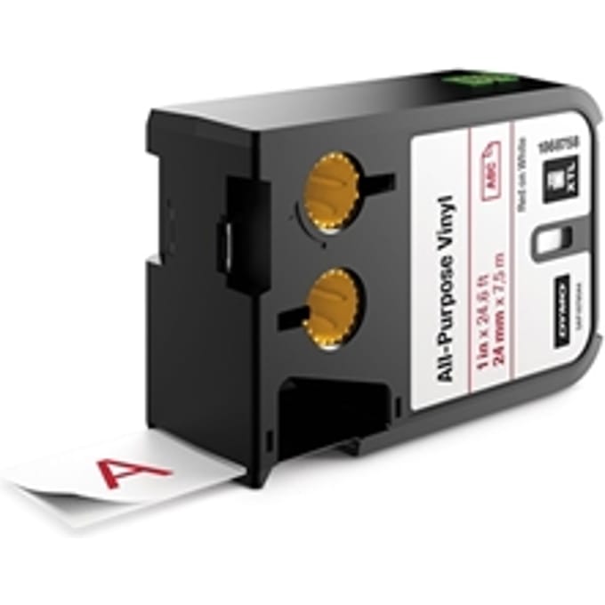 DYMO 1868758 XTL tape vinyl rood op wit 24mm (origineel)
