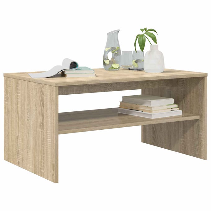 vidaXL - Salontafel - Sonoma - Eik - 80 - x - 50 - x - 40 - cm - Bewerkt - hout