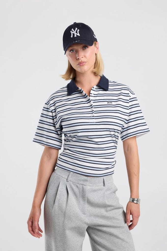 America Today Enisa Babyblue Maat: M | Poloshirts Outlet | Dames | Wit
