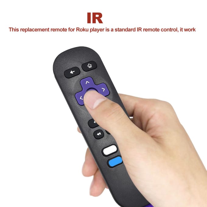 Télécommande de lecteur multimédia en streaming, contrôleur intelligent IR sans fil de remplacement pour Roku 1 2 3 4 LT noir