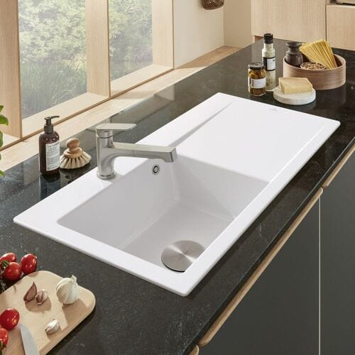 Villeroy & Boch Subway Style 50 built-in sink, drain manual, basin left 335201R1