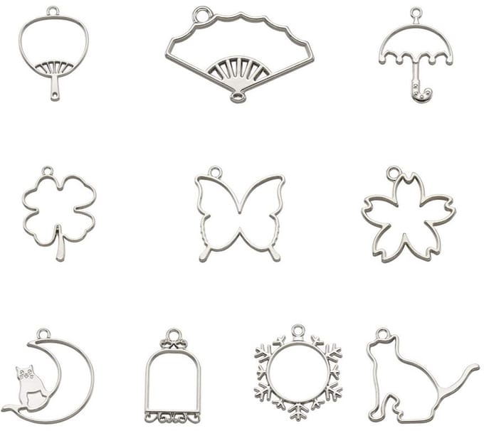 PandaHall Legering holle frame hanger voor het maken van sieraden van hars