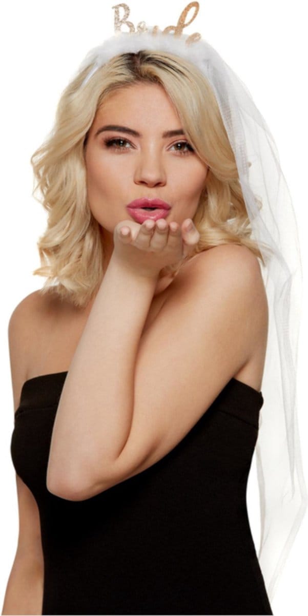 Smiffys - Bride Kostuum Haarband - Wit