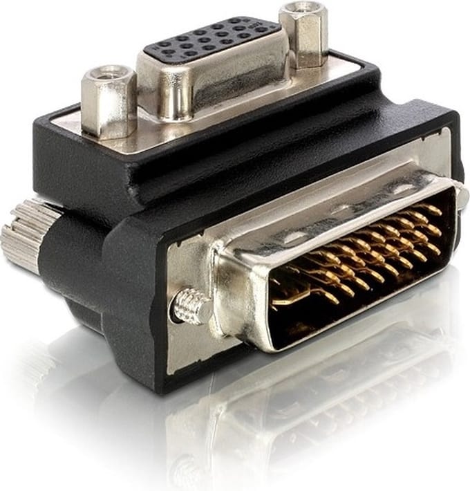 Delock 65172 DVI / VGA Adapter [1x DVI-stekker 24+5-polig - 1x VGA-bus] Zwart 0 mm