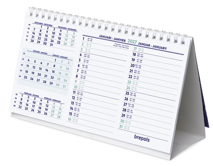 Brepols Bureaukalender 2027 - Wire-O - 21 x 12,5 cm