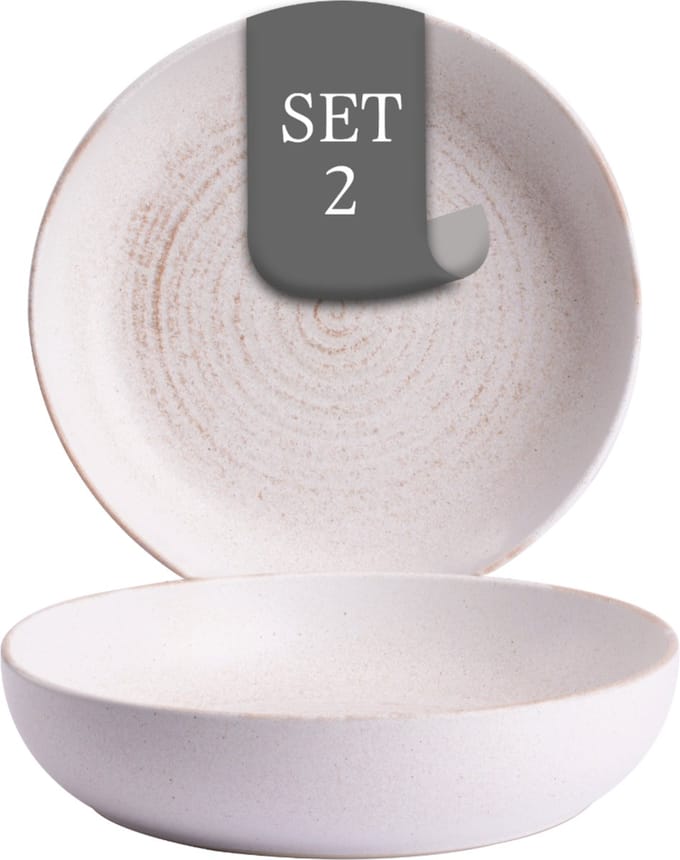 Costa Nova Vermont Bord Diep 22 cm Wit 2 stuks