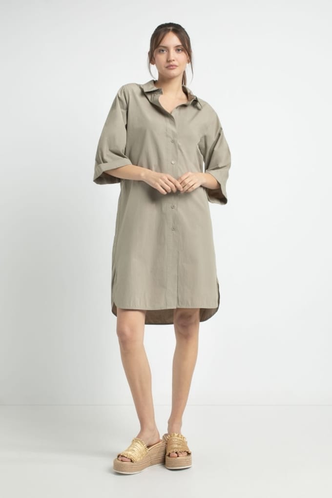 Josephine & Co Jasmine Dress Light Olive Maat: 40 | Blousejurken Outlet | Dames | Bruin