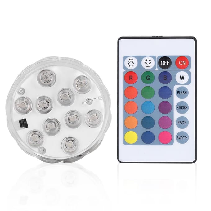 Afstandsbediening Onderdompelbaar Waterdicht LED Licht Kleurveranderend Aquarium Vistentank Decor gray