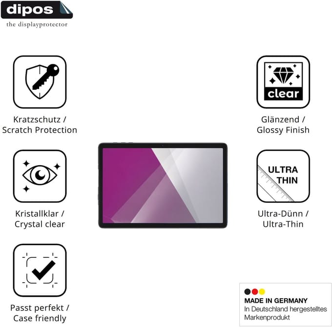 dipos – 2x Beschermfolie geschikt voor TABWEE Android 16 Tablet 10 Inch | Krasbestendige & heldere Screenprotector Ultra-Thin