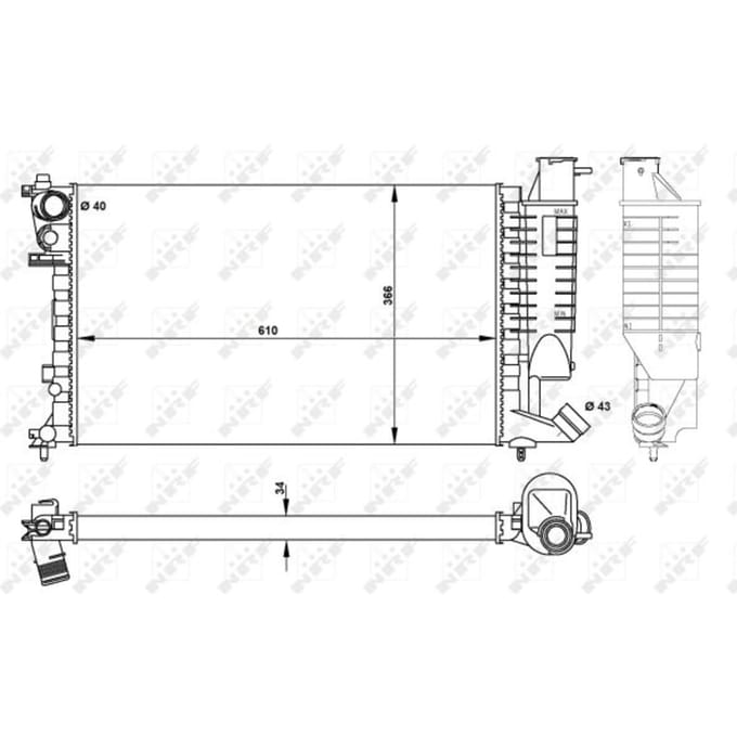 Radiator, motorkoeling NRF 50425