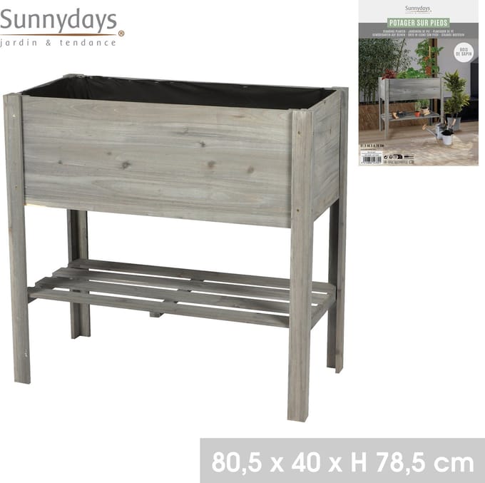 Sunnydays Houten Kweekkas / Moestuin Kruidentafel op poten - 81x40x78 cm