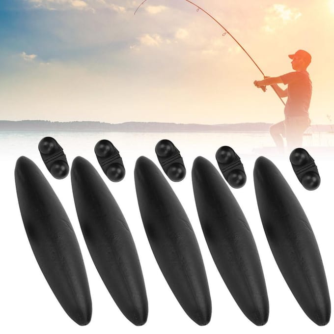 5 stuks Draagbare EVA Meerval Dobbers en Bel Visaccessoires Hoge Sterkte Zwart gray