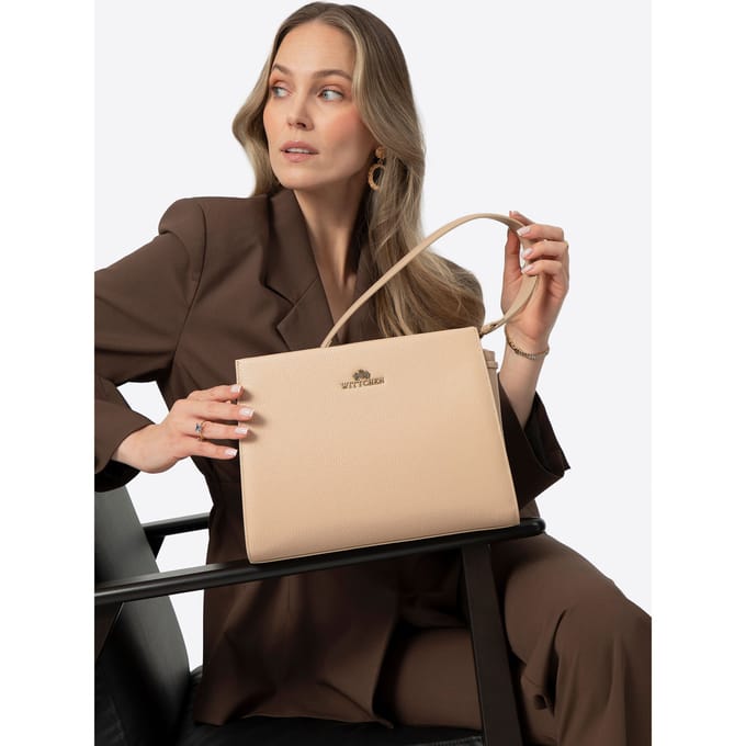 Wittchen Dames Leren Etui met Riemen, Beige, Natuurlijk Leer