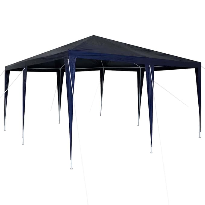 vidaXL - Partytent - Blauw - 400 - x - 400 - x - 266 - cm - Polyethyleen - en - Staal