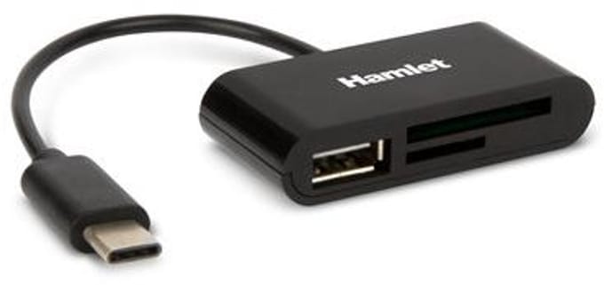 Hamlet XZR100UC geheugenkaartlezer USB 2.0 Type-C Zwart