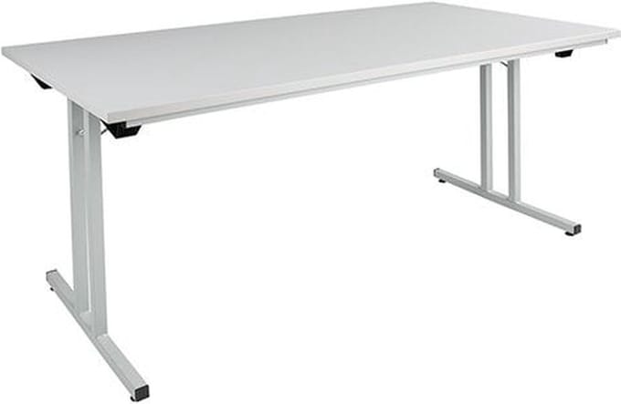 Opklapbare kantinetafel met T-poot 120cm x 80cm zwart frame beuken blad