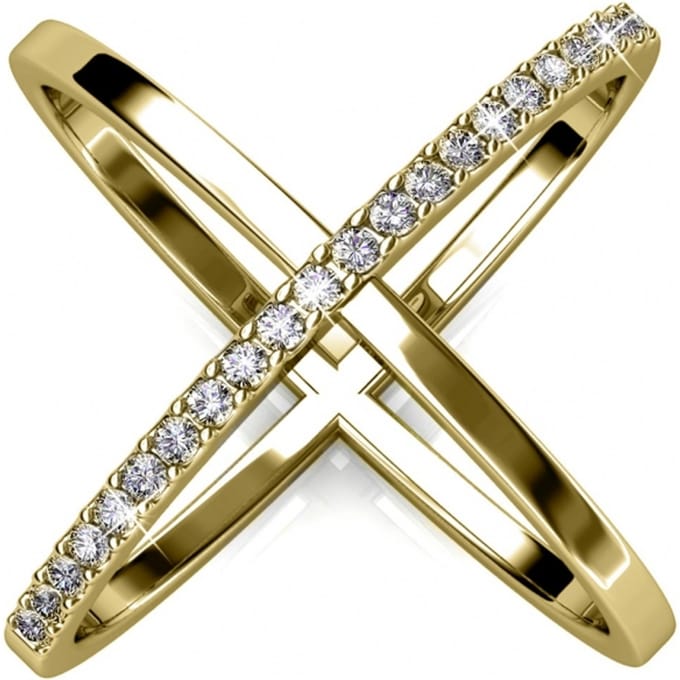 X Duo ring - Oostenrijks kristal