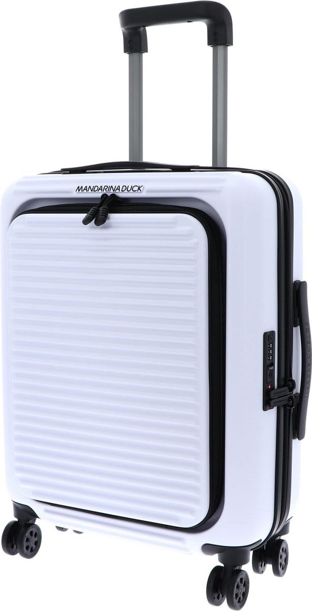 MANDARINA DUCK Tank Case Cabin Trolley With Front Pocket Optical White Wit 53cm