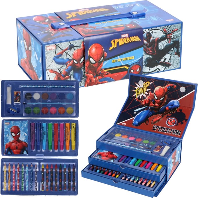 Spiderman Kleurdoos met 3 Lades - Stiften - Potloden - Verf - Krijtjes