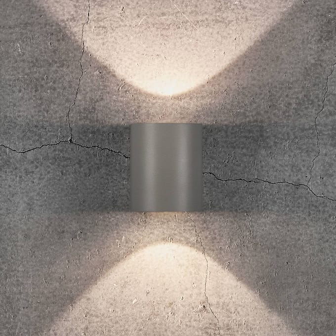 Nordlux LED buiten wandlamp Canto 2, grijs, 10 cm, up/down, IP44