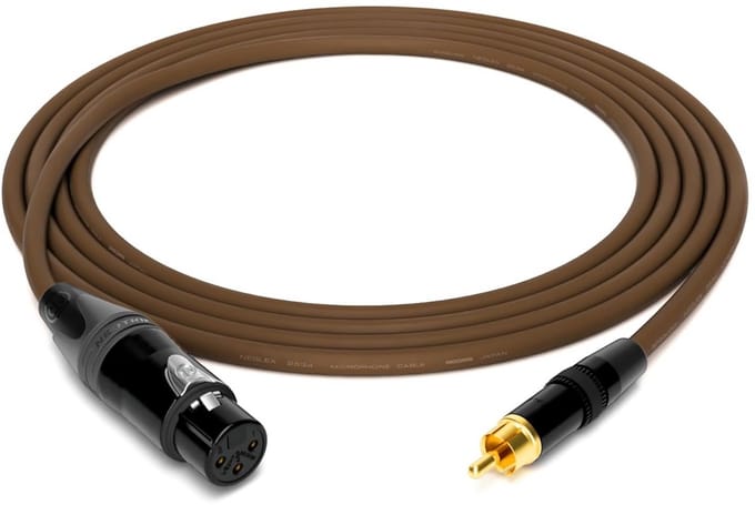 Professionele Audiokabel - Studiokabel XLR RCA - Muziek Opnemen - Quad Structuur - 1 meter - Bruin