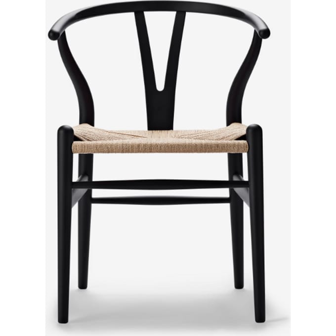 Carl Hansen & Søn - CH24 Y Wishbone stoel eiken - eiken gelakt - Vlecht natuur - zwart