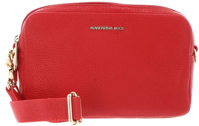 MANDARINA DUCK Leren schoudertas Mellow Leather Crossbody Camera Bag Diva rood