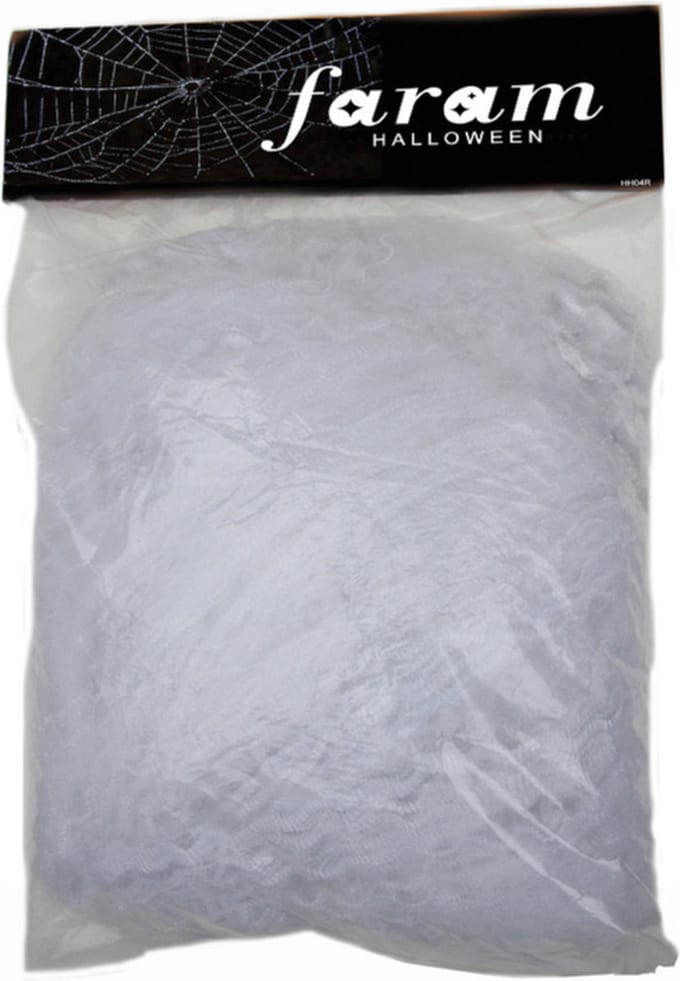 Faram Decoratie spinnenweb/spinrag groot - 850 gram - wit - Halloween/horror thema versiering