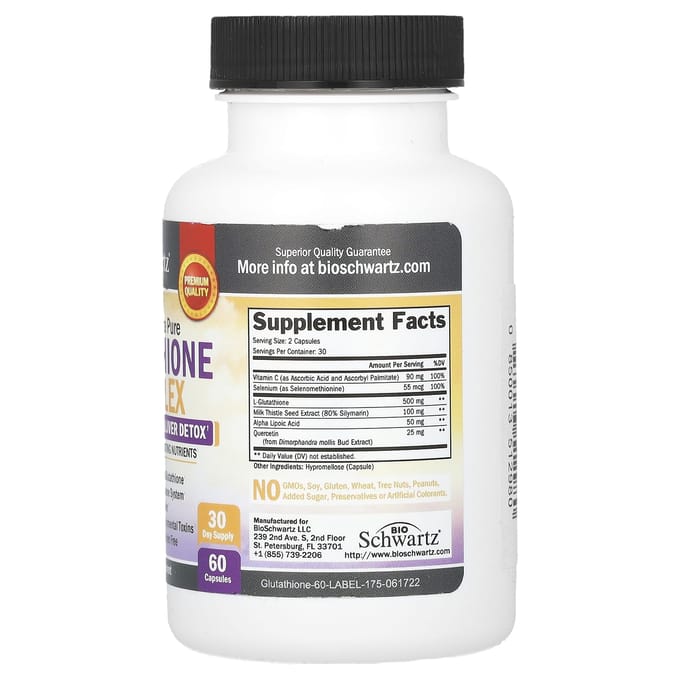 Complexe de Glutathion Ultra Pur Premium, 60 Gélules