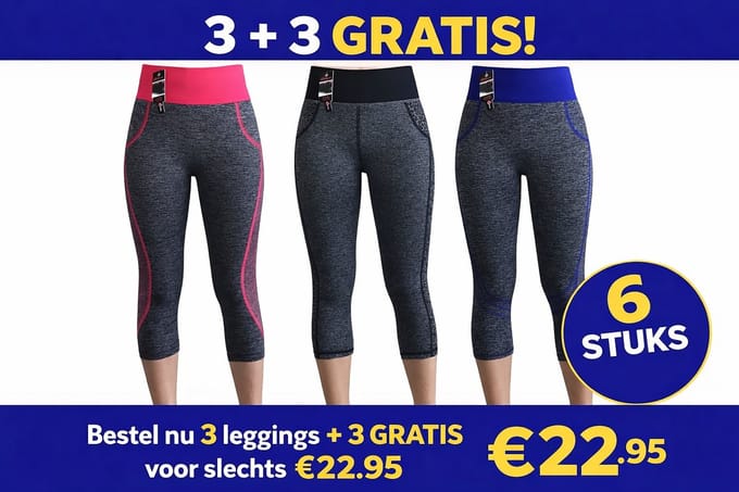Belucci Dames Legging capri model (3pack) maat one size valt als S/M